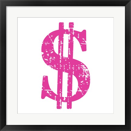 Framed Pink Dollar Sign Print