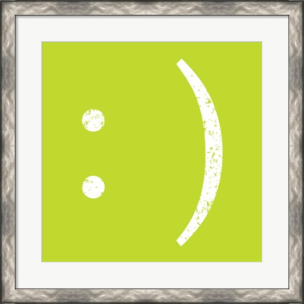 Framed Lime Smiley Print