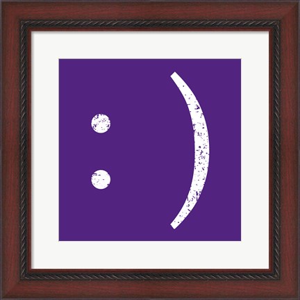 Framed Purple Smiley Print