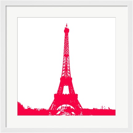 Framed Red Eiffel Tower Print