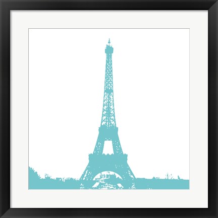 Framed Aqua Eiffel Tower Print