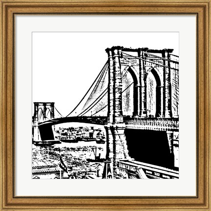 Framed Black Brooklyn Bridge Print