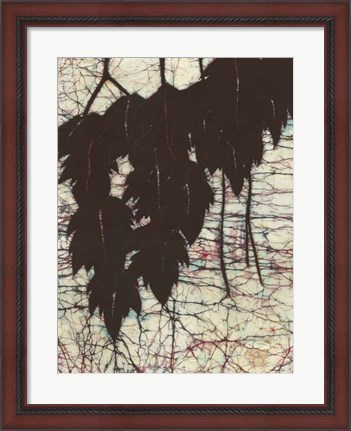 Framed Batik Hanging Leaves I Print