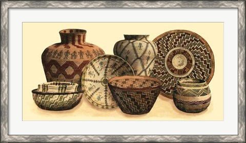 Framed Hand Woven Baskets VI Print