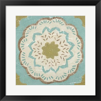 Framed Rustic Tiles IV Print