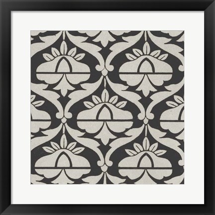 Framed Black &amp; Tan Tile II Print