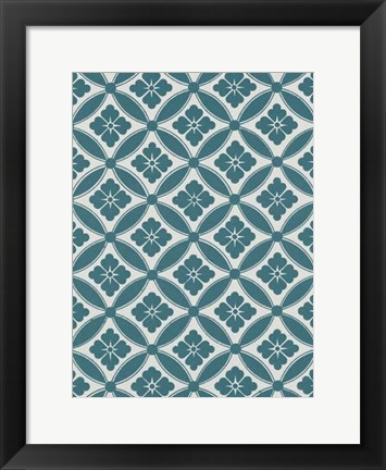 Framed Ornamental Pattern in Teal VII Print