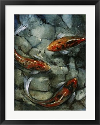 Framed Tres Koi II Print