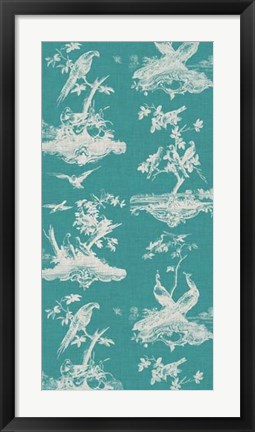 Framed Toile in Turquoise Print