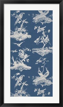 Framed Toile in Indigo Print