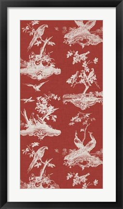 Framed Toile in Crimson Print