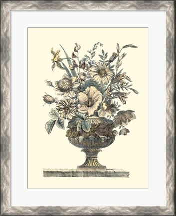 Framed Flowers in an Urn II (Sepia) Print
