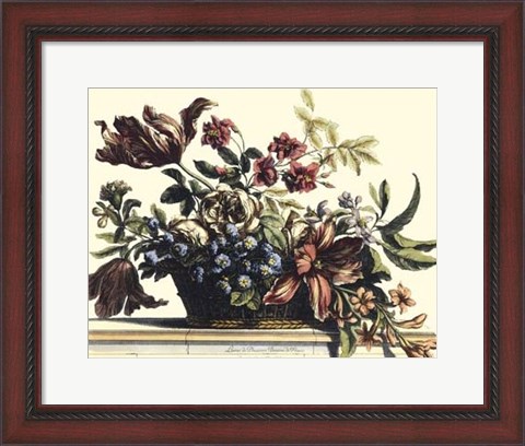 Framed Basket of Flowers II Print