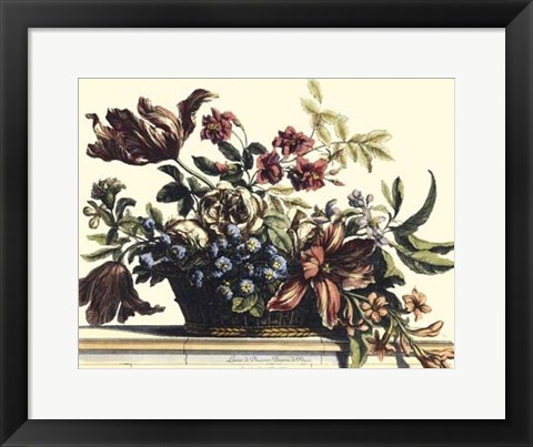 Framed Basket of Flowers II Print