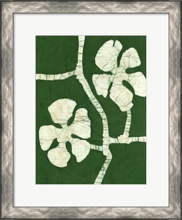 Framed Green Blooms I Print