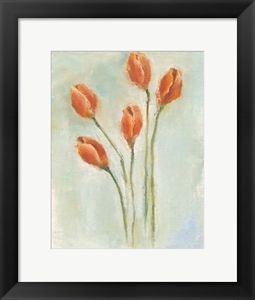 Framed Painted Tulips I Print