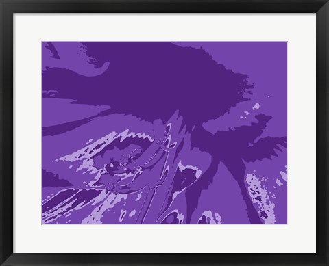 Framed Amaryllis Pistils up close on Purple Print