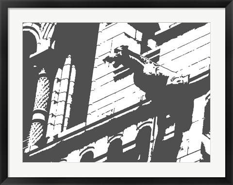 Framed Gargoyle Statue Print