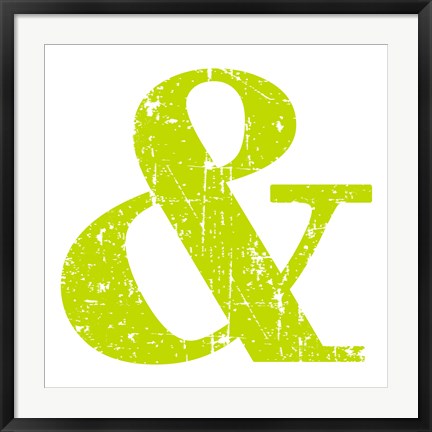 Framed Lime Ampersand Print