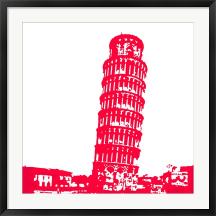 Framed Pisa in Red Print