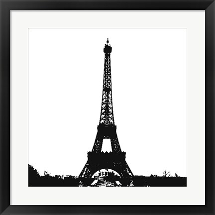 Framed Black Eiffel Tower Print