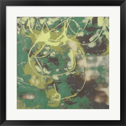 Framed Entwined Emerald I Print
