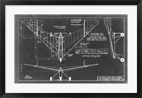 Framed Aeronautic Blueprint V Print