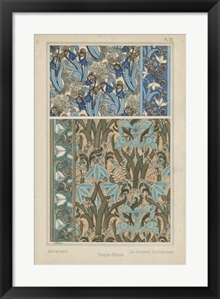 Framed Nouveau Floral Design VII Print