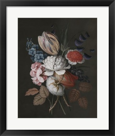 Framed Dramatic Bouquet I Print