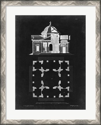 Framed Graphic Building &amp; Plan III Print