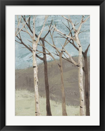 Framed Blue Birches II Print