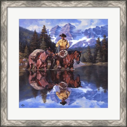 Framed Reflections of the Rockies Print