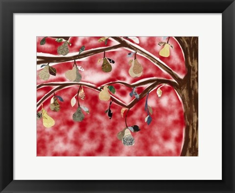 Framed Red Pear Tree Print