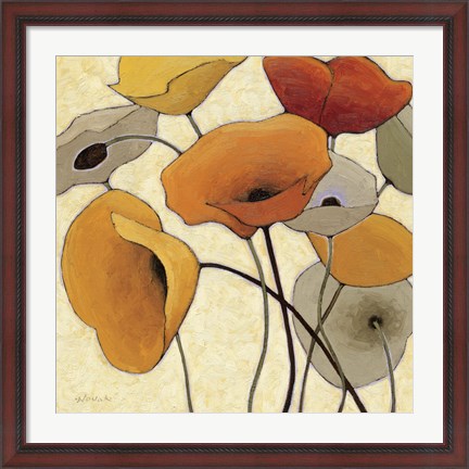 Framed Pumpkin Poppies III Print