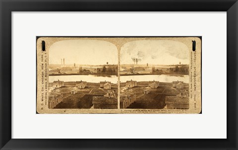Framed Partial view of White Oak Cotton Mills. Greensboro, NC Print