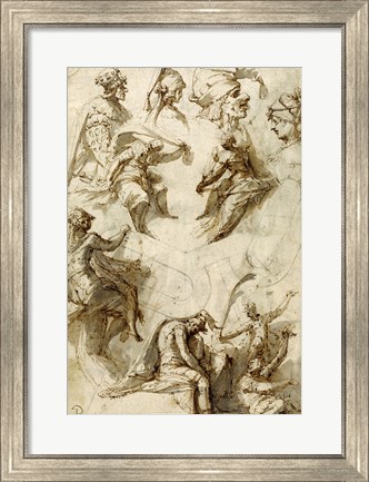 Framed Studies of Figures and Architecture Print