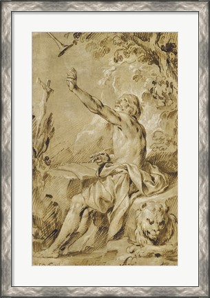 Framed Saint Jerome Hearing the Trumpet of the Last Judgement Print