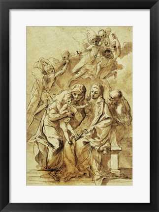 Framed Holy Family with Saint Anne Print