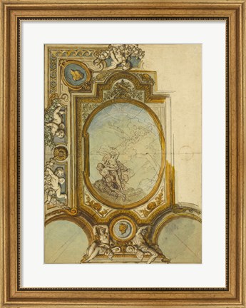 Framed Studies for a Ceiling Decoration Print