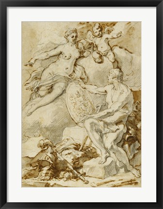 Framed Venus Receiving from Vulcan the Arms of Aeneas Print