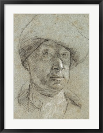 Framed Self-Portrait Wearing a Cloth Hat Print