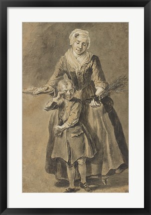 Framed Mother Showing Her Weeping Son His Shoe of Switches Print