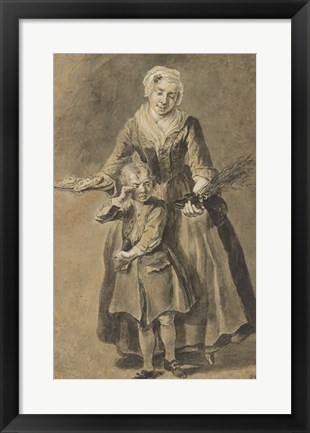Framed Mother Showing Her Weeping Son His Shoe of Switches Print