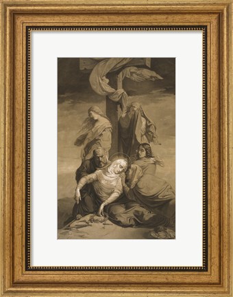 Framed Lamentation at the Foot of the Cross Print