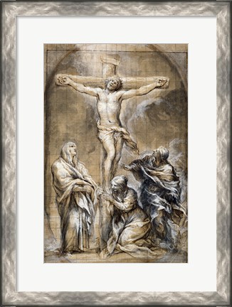 Framed Christ on the Cross with the Virgin Mary Print