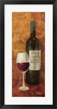 Framed Vin Rouge Panel I Print