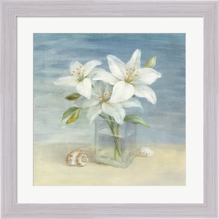 Framed Lilies and Shells Print