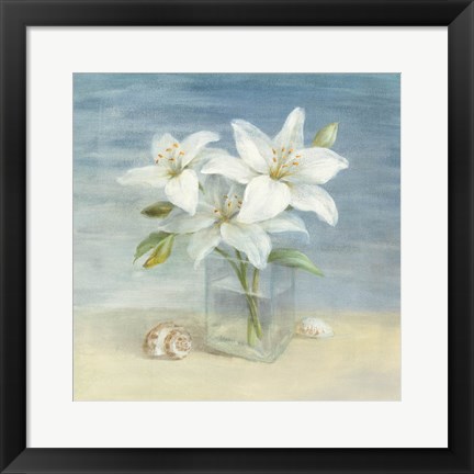 Framed Lilies and Shells Print