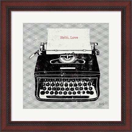 Framed Vintage Analog Typewriter Print