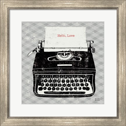 Framed Vintage Analog Typewriter Print